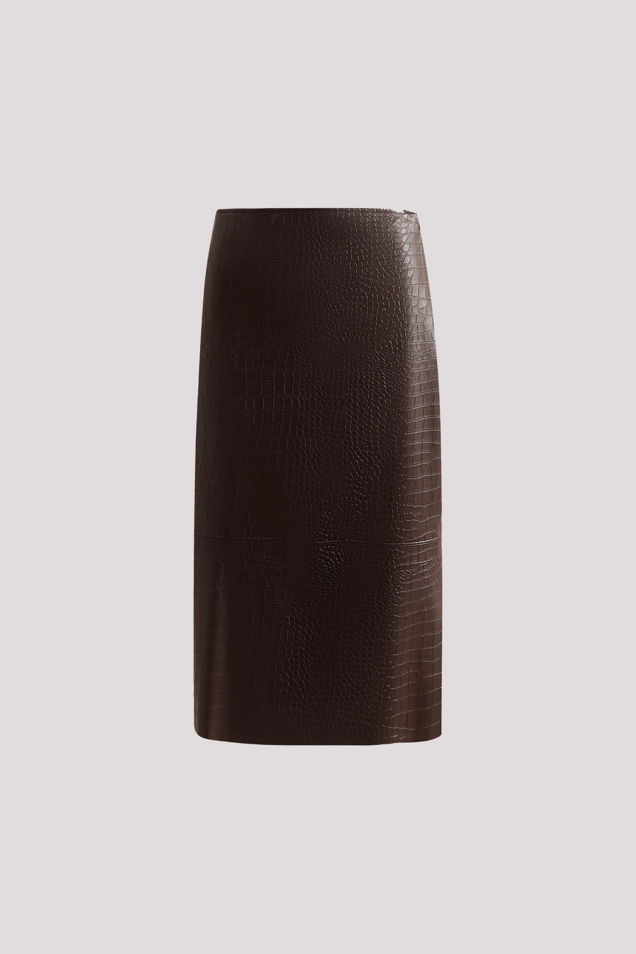 Faux leather pencil skirt with coconut motif