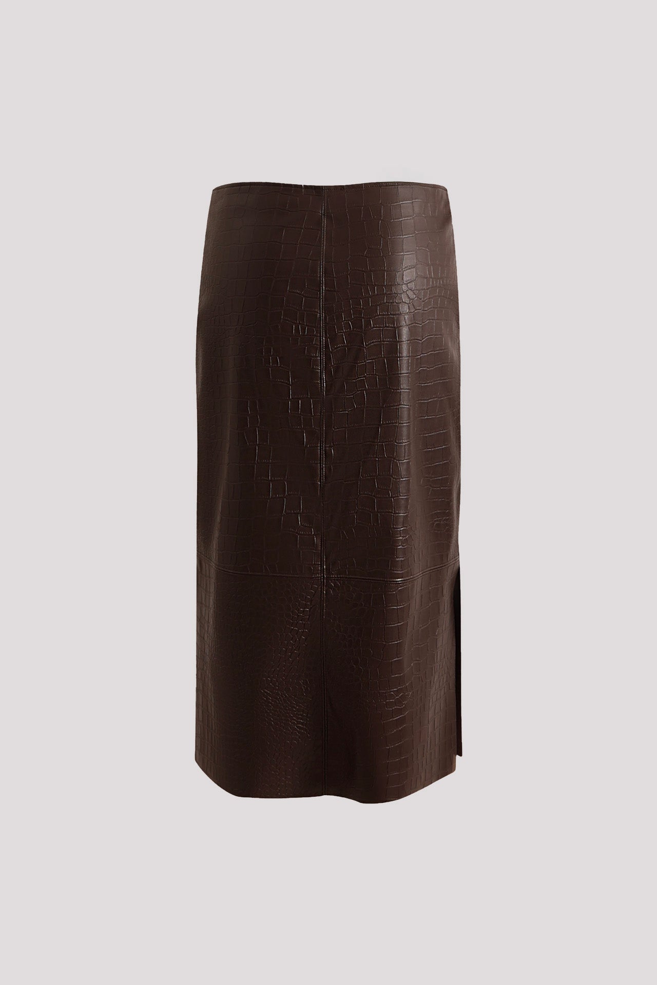 Faux leather pencil skirt with coconut motif