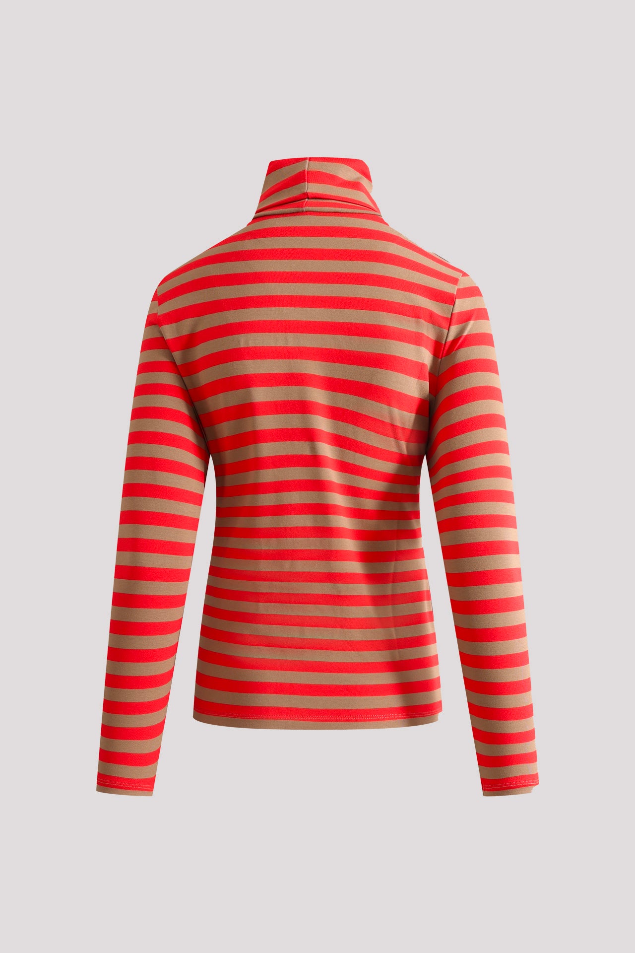 Maglia dolcevita in viscosa elasticizzata righe bicolore