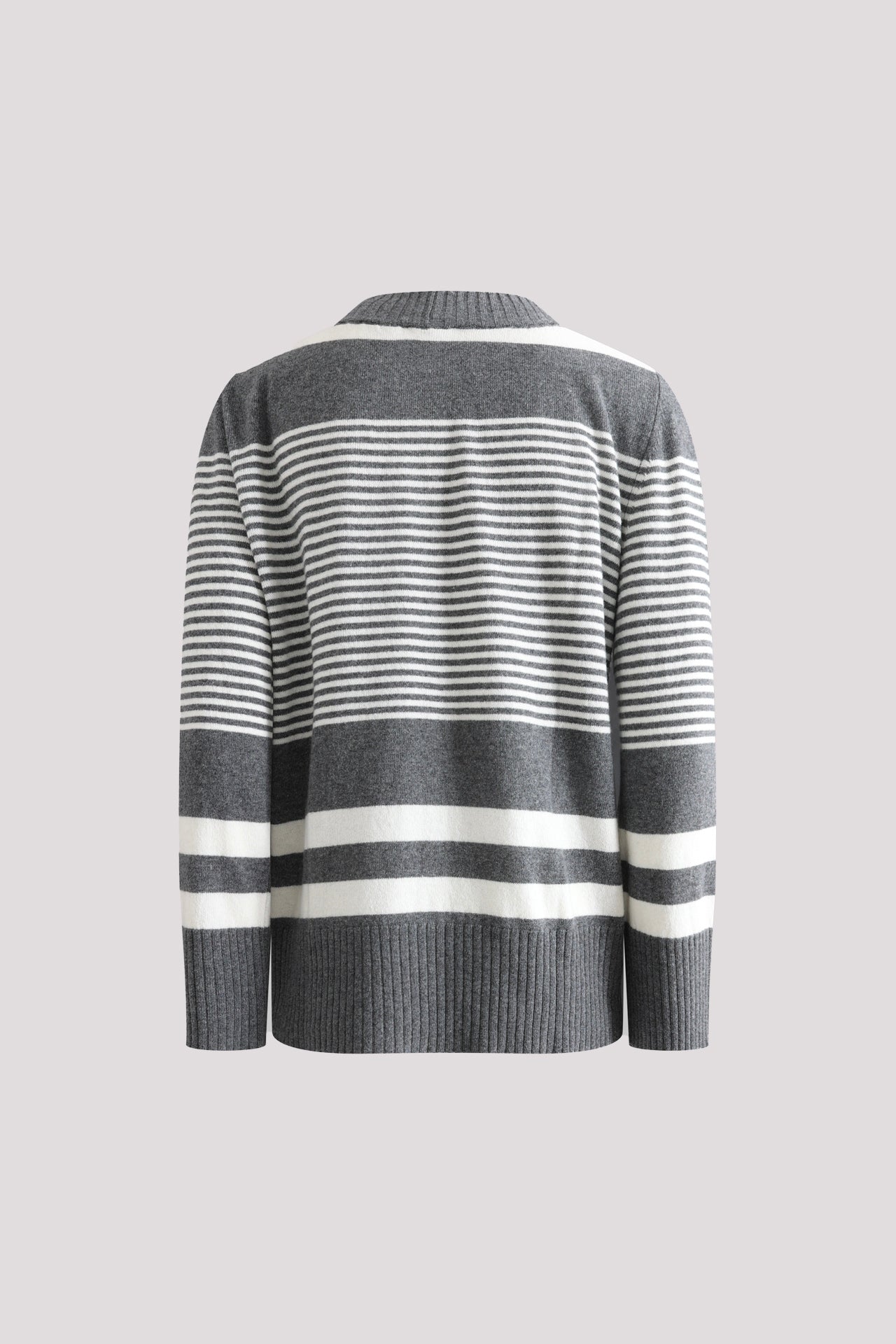 Maglia a lupetto rigata in misto lana e cashmere