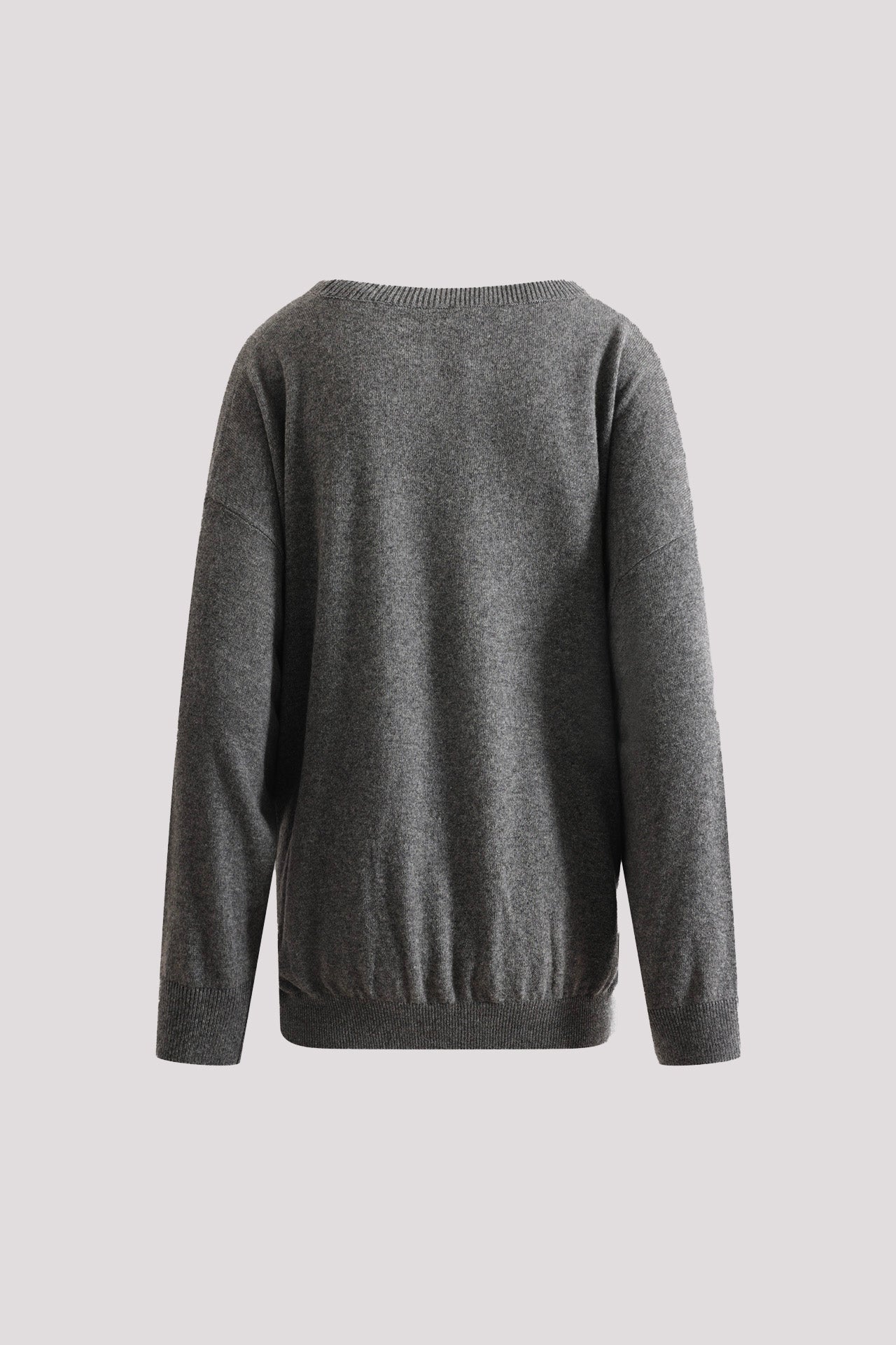 Maglia girocollo in misto lana con nodo frontale