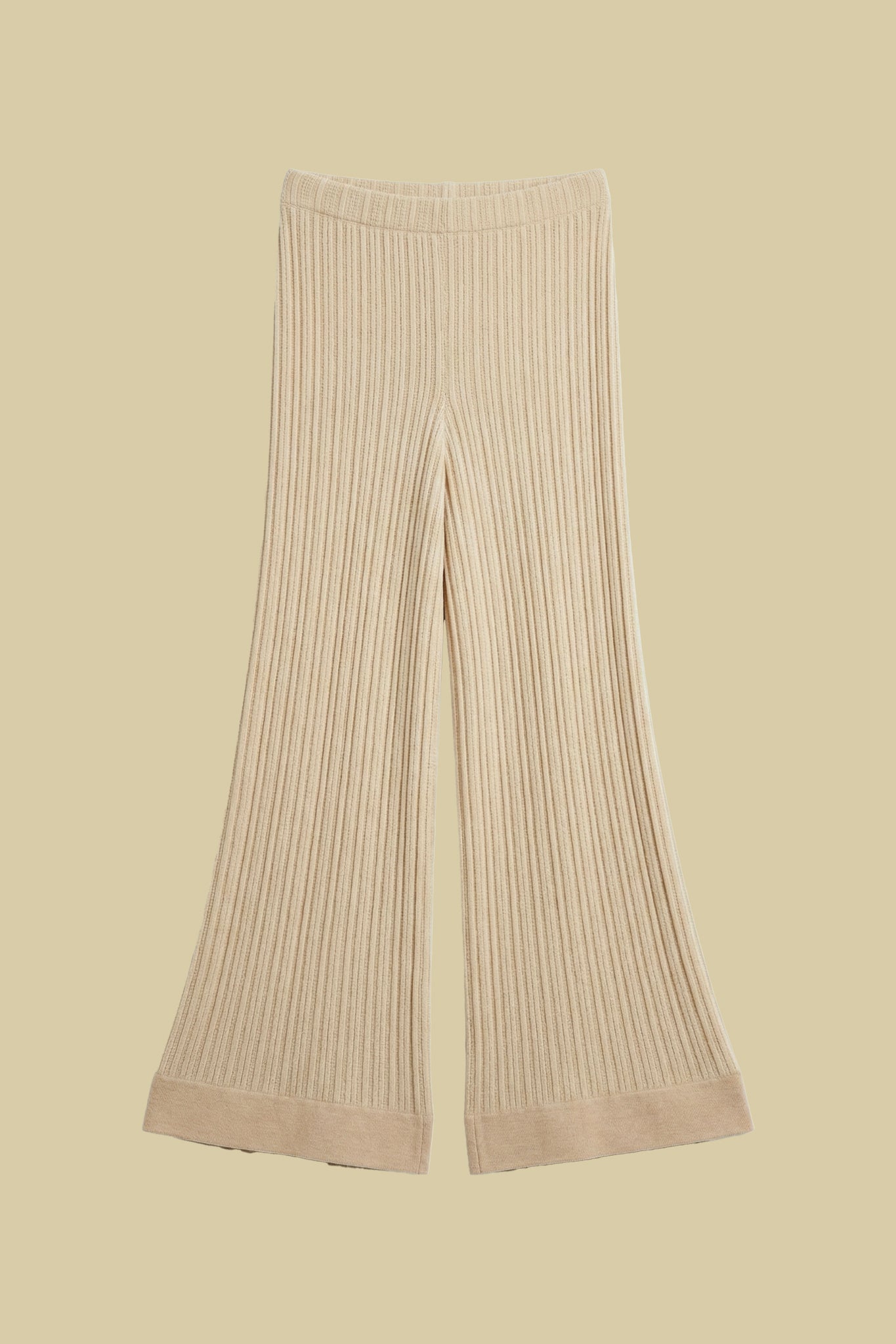 Wide ribbed knit trousers