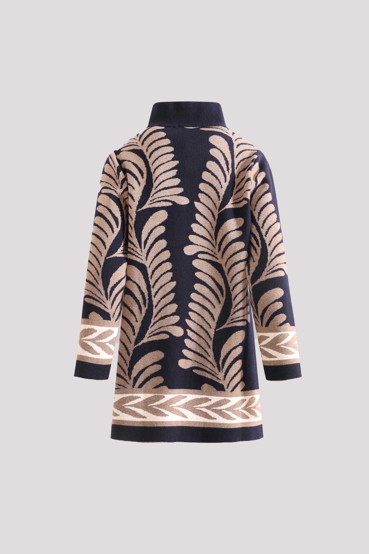 Cappotto in maglia double con collo solino