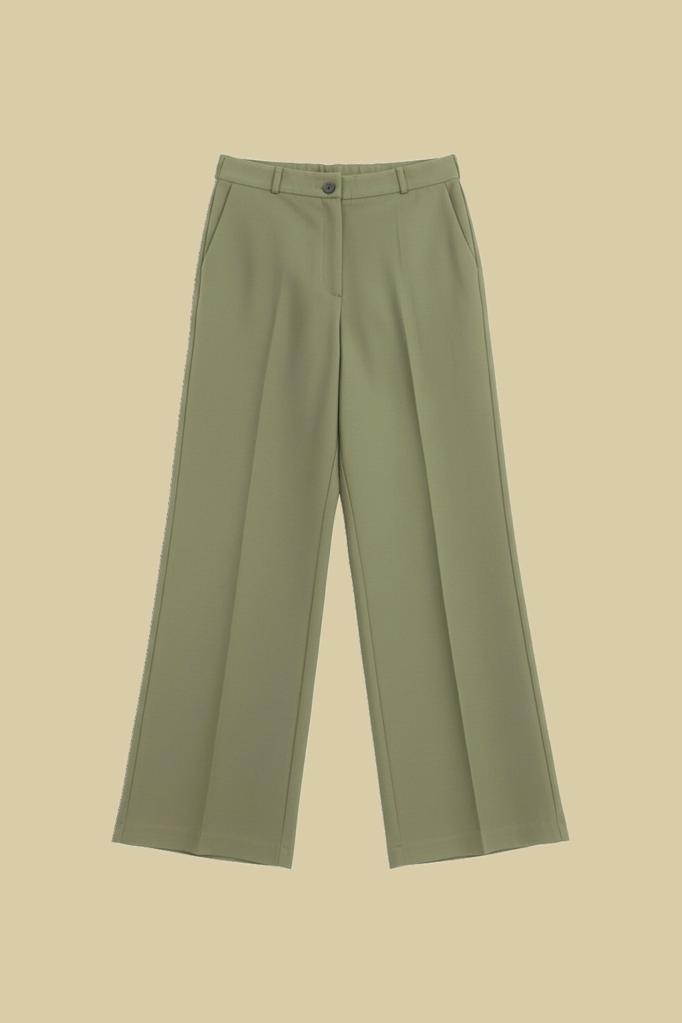 Wide-leg trousers in linen blend with French pockets