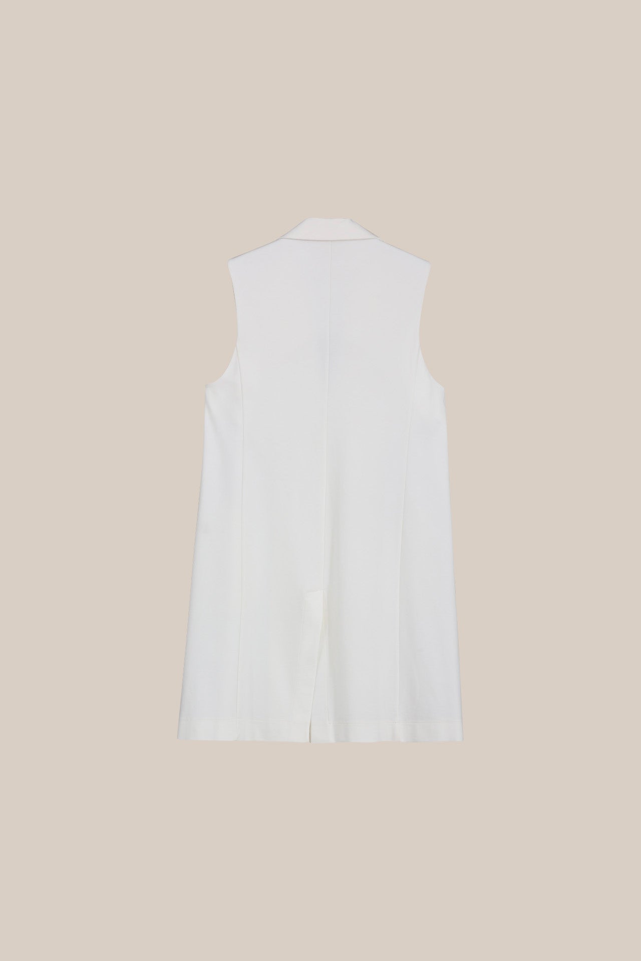 Long vest with lapels and contrasting trim