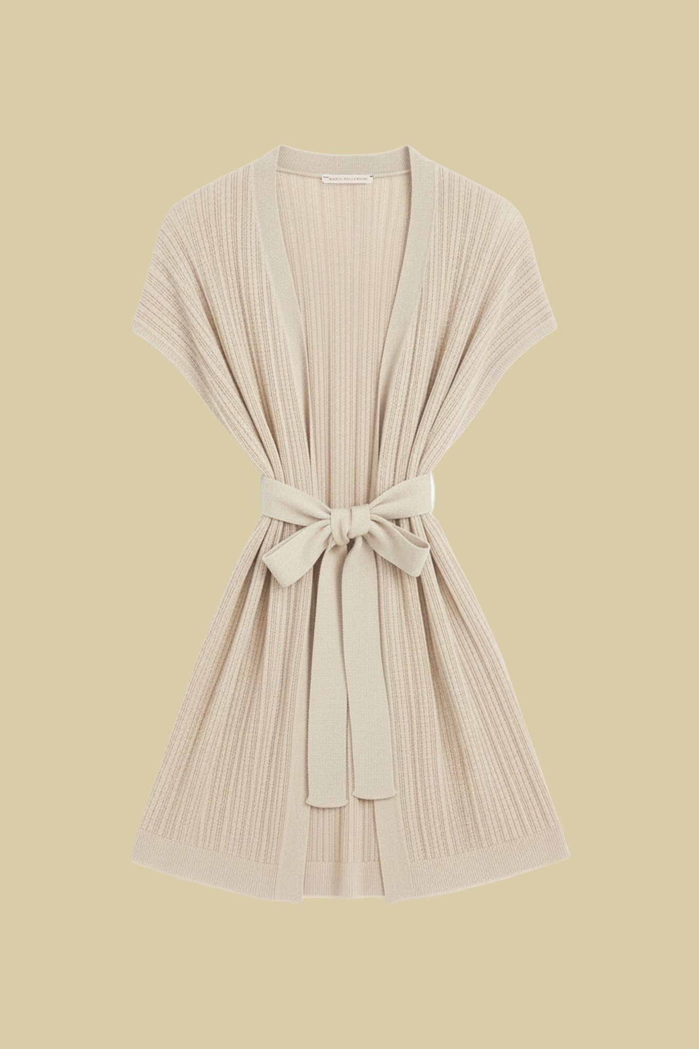 Long knitted cardigan with sash