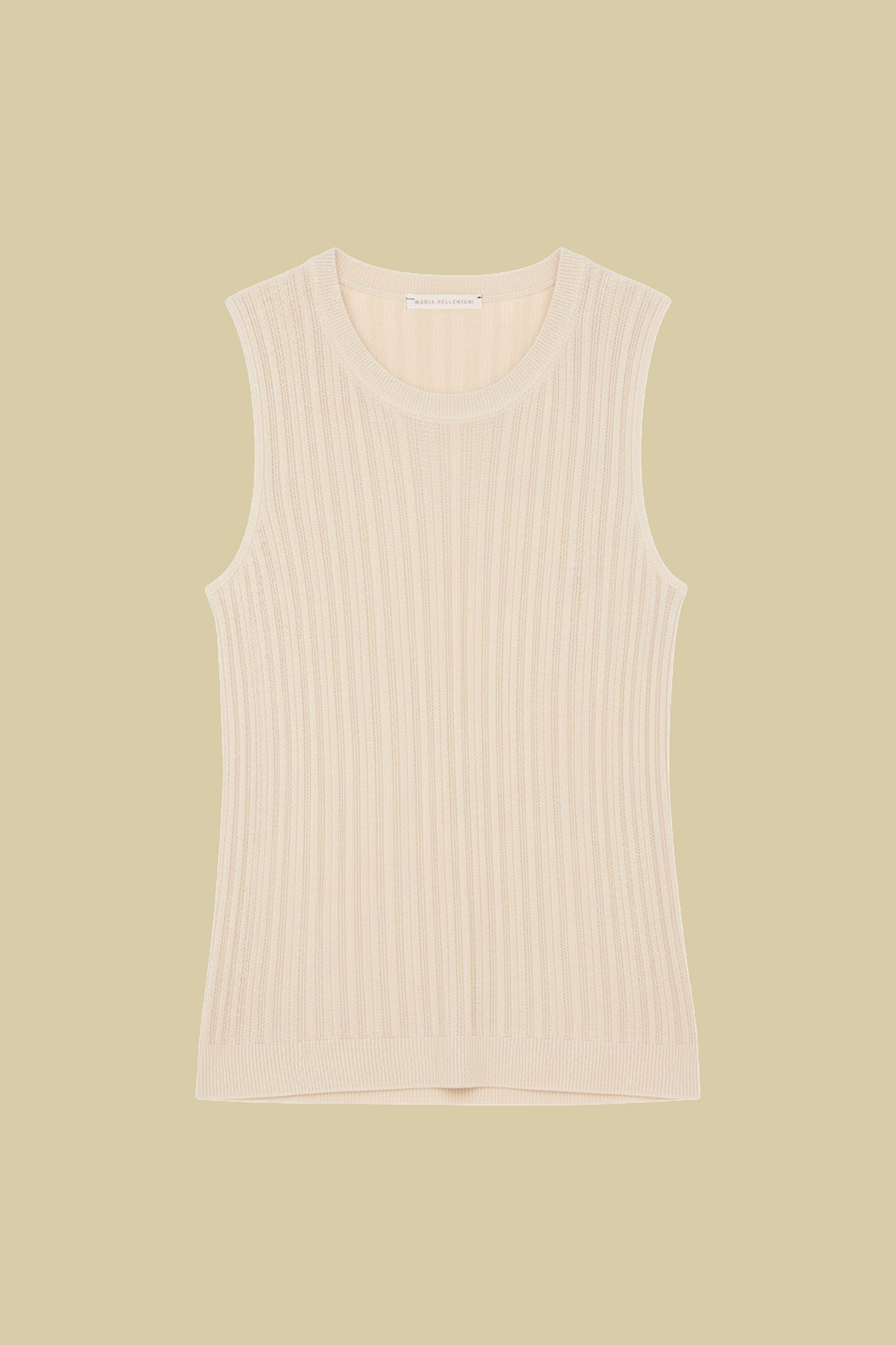 Sleeveless crew neck knit top
