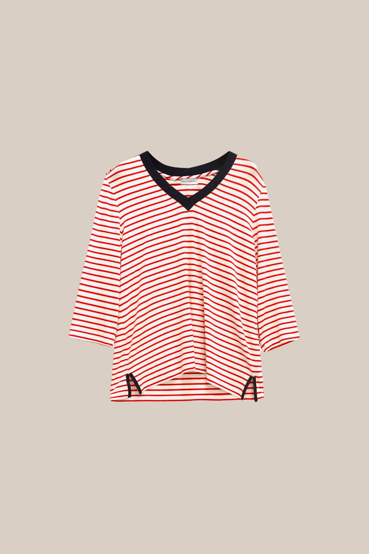 T-shirt a righe bicolor