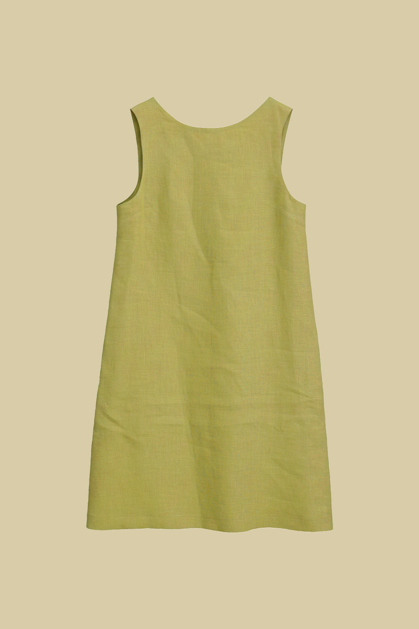 Abito corto smanicato in puro lino