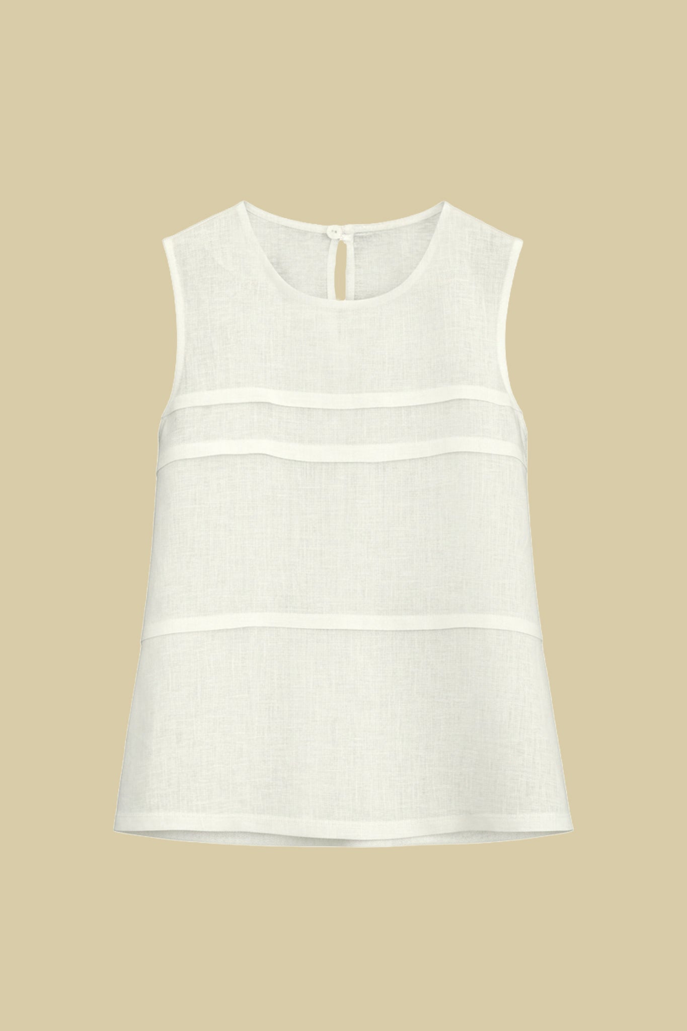 Top smanicato in jersey di lino