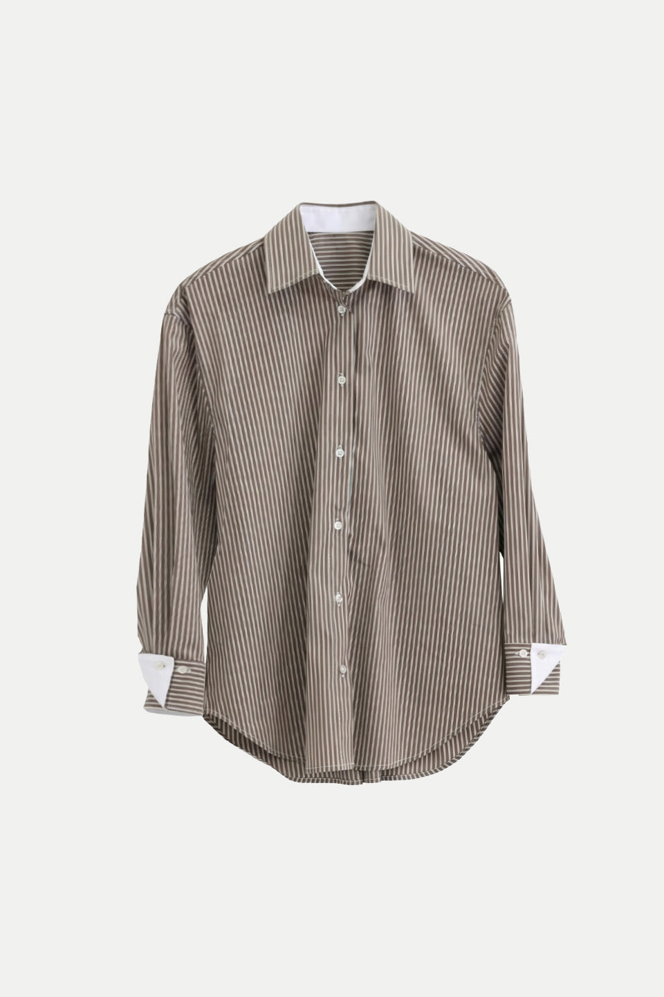 Camicia oversize a righe con polsini a contrasto