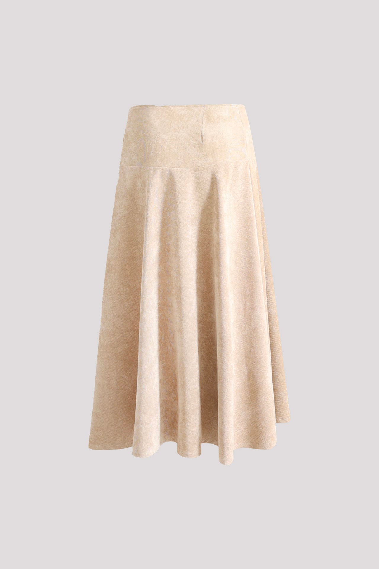 Gonna svasata in tessuto tecnico con baschina