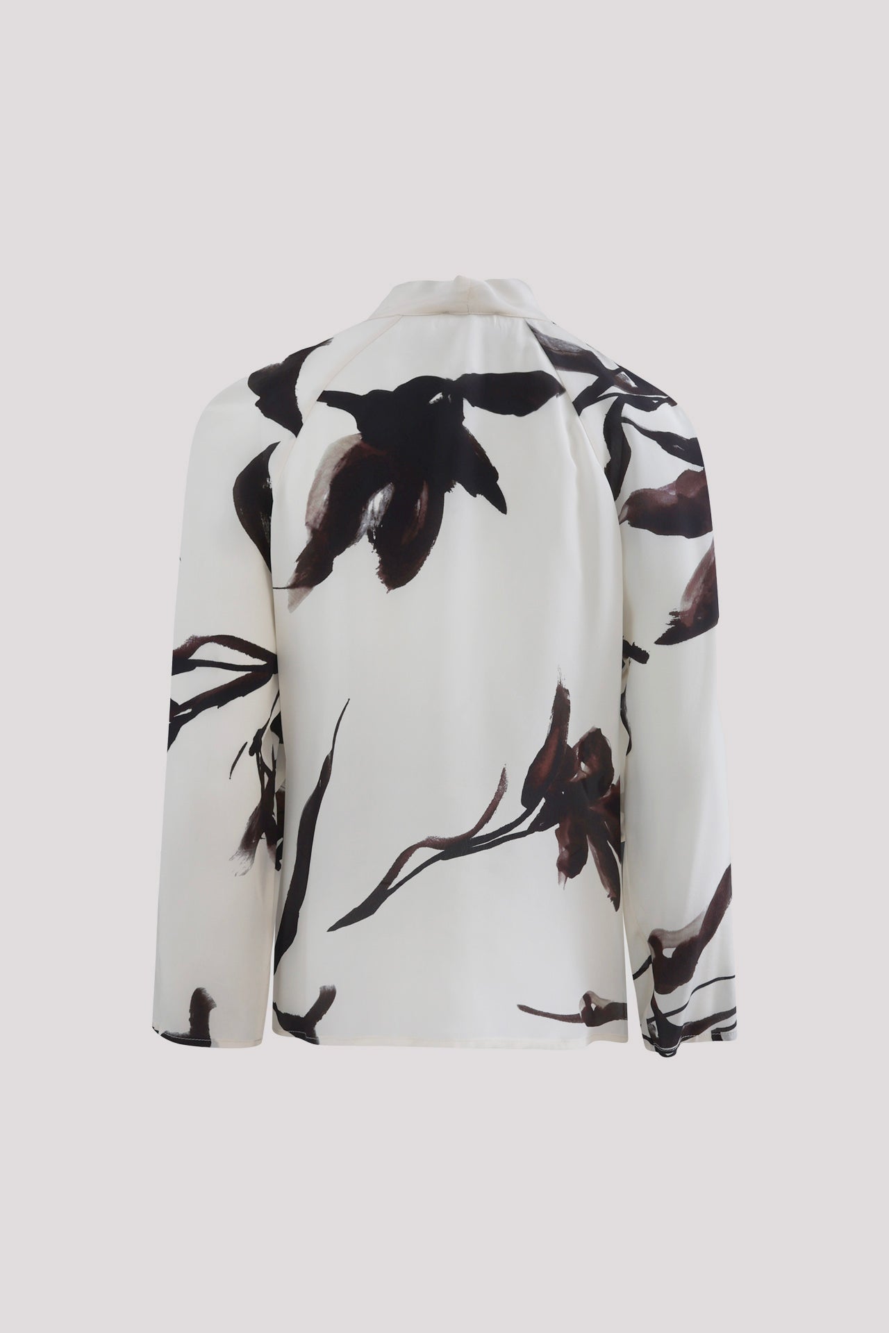 Blusa viscosa fantasia floreale con fiocco