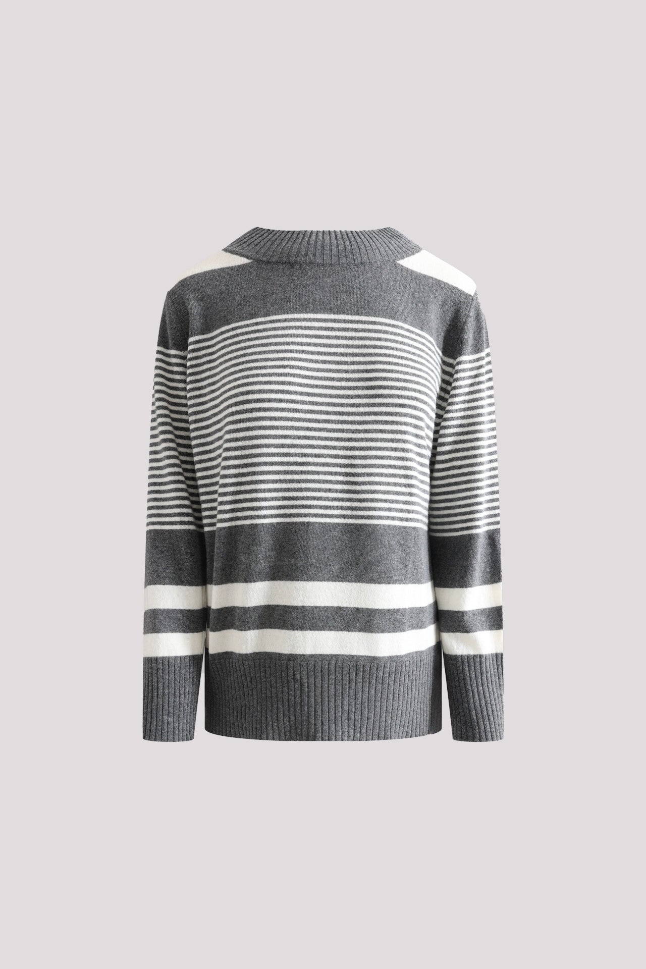 Maglia a lupetto rigata in misto lana e cashmere