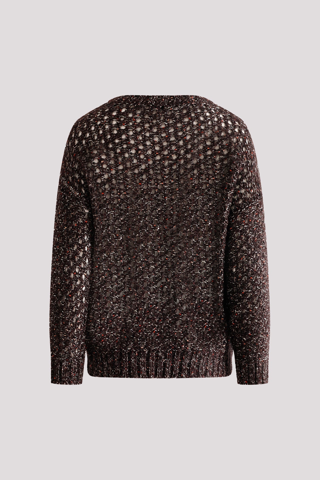 Maglia moro con maxi punto rete e treccia