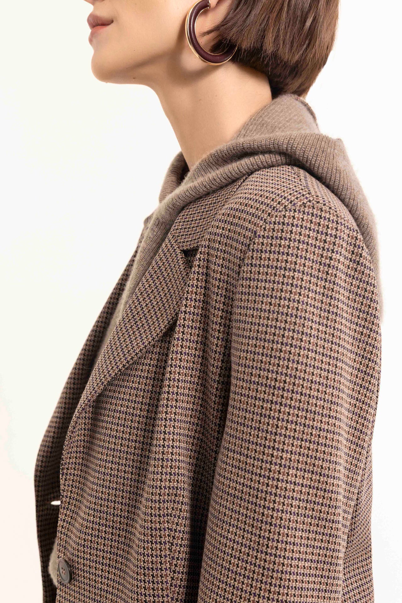 Wool and cashmere blend sweater with hood