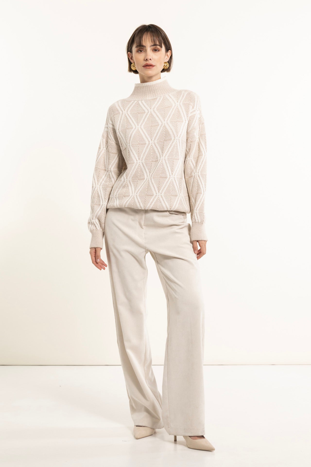 Jacquard cashmere blend sweater