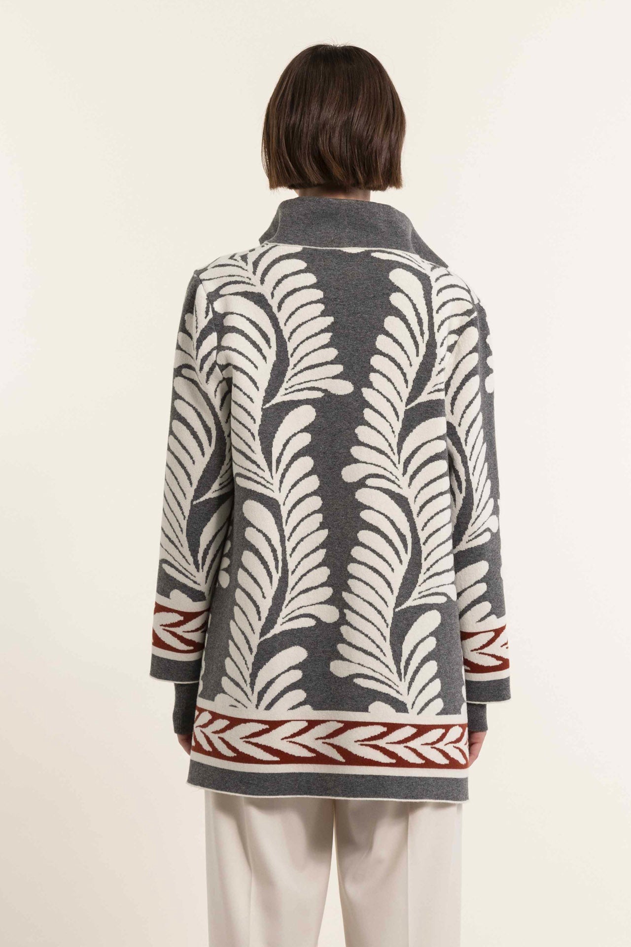 Double knit coat with collar