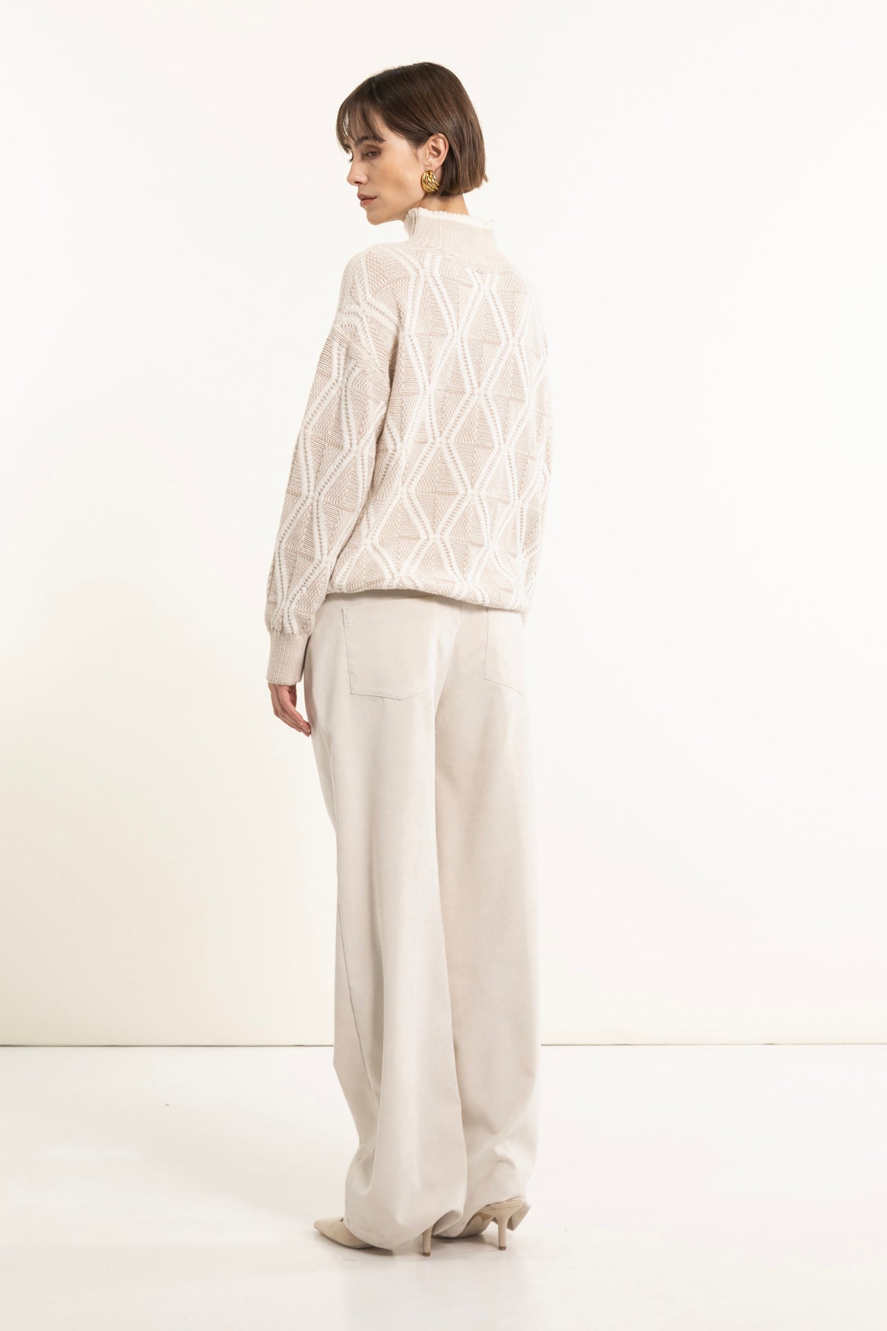 Jacquard cashmere blend sweater