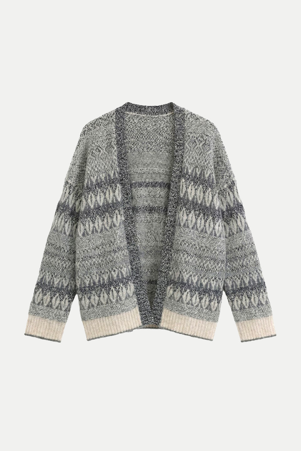 Cardigan aperto jacquard
