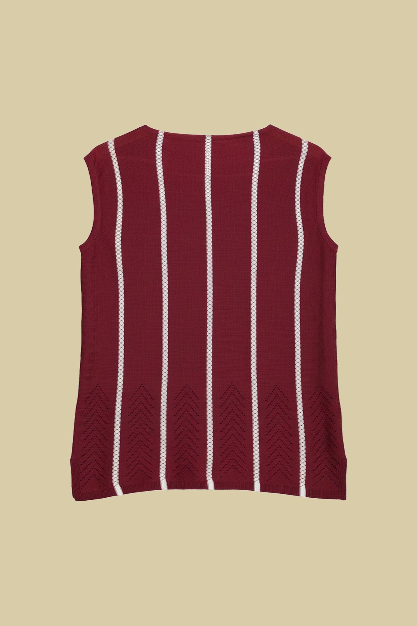 Sleeveless striped knit top