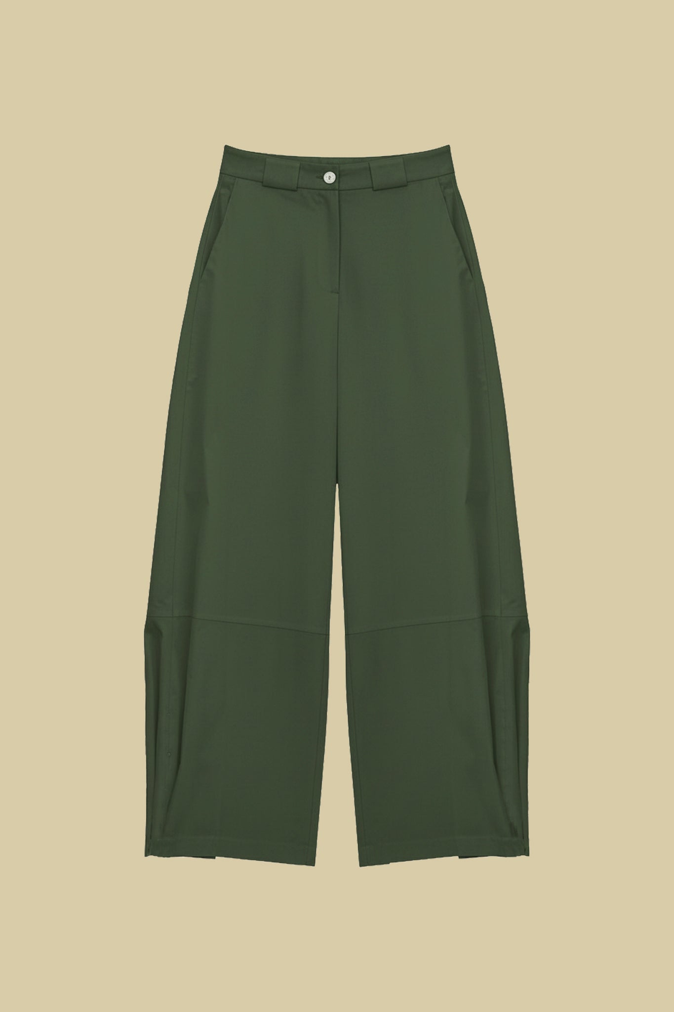 Stretch cotton barrel trousers