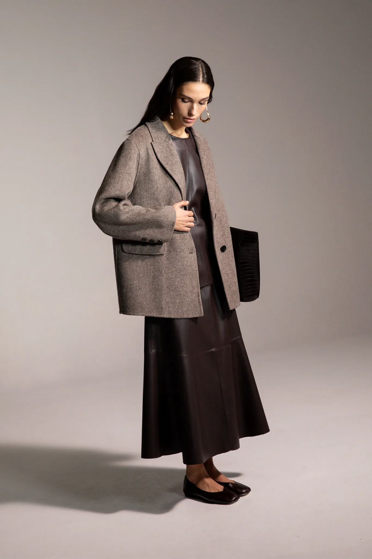 Blazer oversize in misto lana