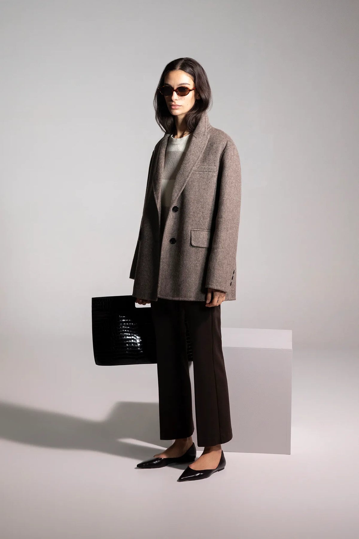 Blazer oversize in misto lana