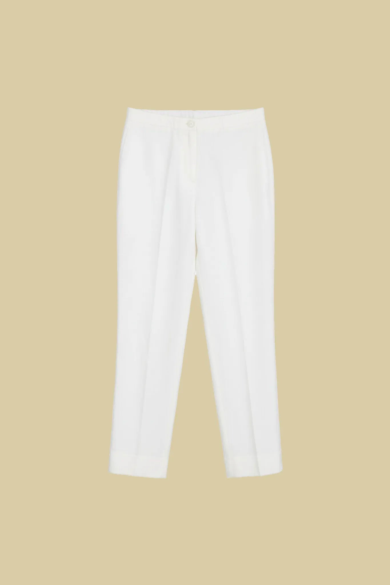 Pantalone a sigaretta in misto viscosa e lino