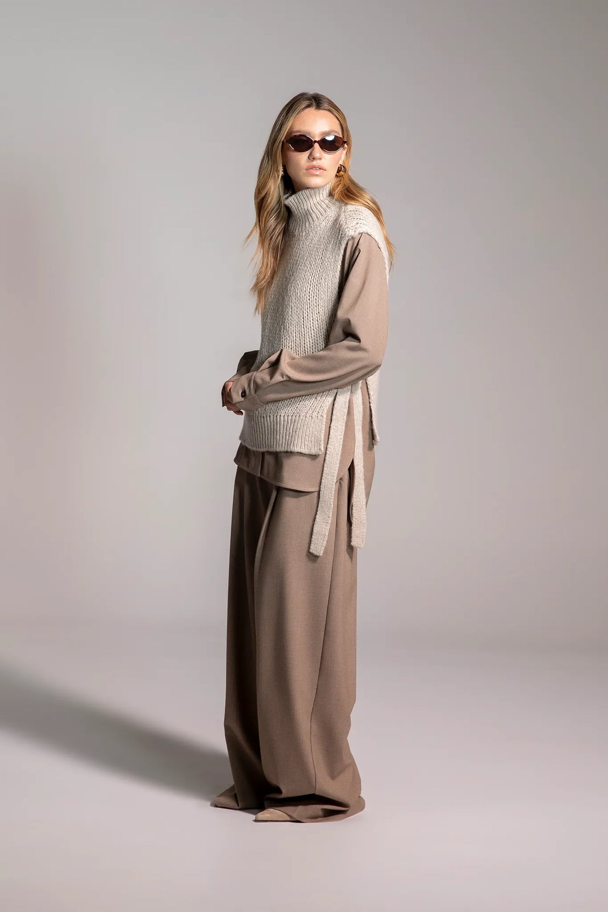 Asymmetrische Weste aus Wollgemisch