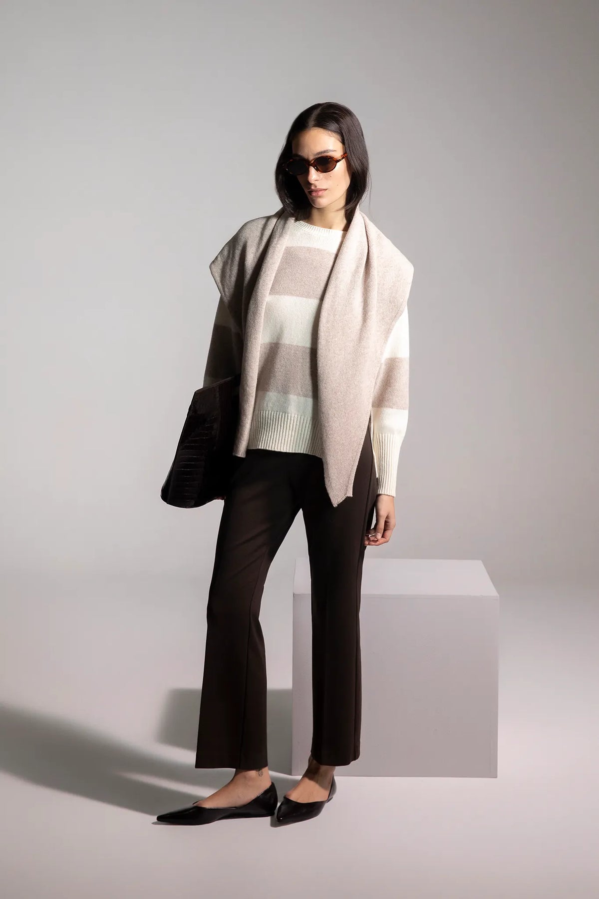 Sciarpa a triangolo in misto alpaca e mohair