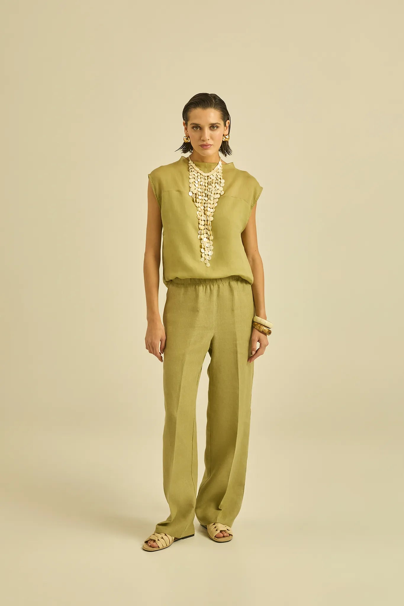 T-shirt stile kimono in puro ramiè